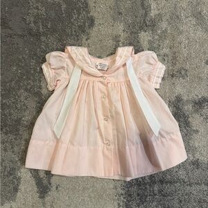 C.I. Castro Light Pink Kids Button Down Dress with White Details